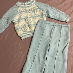 Vintage le top matching set 12 months beary cute